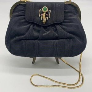 Martin  Van Schaak Vintage Black and Gold Shoulder Bag